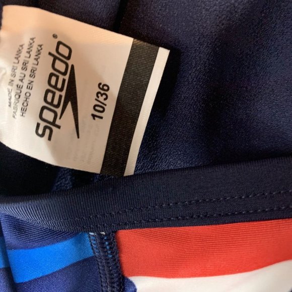 Speedo Swimsuit Womens 10/36 Multicolor Star Print Prolt Flyback One Piece 8072 - Picture 5 of 7